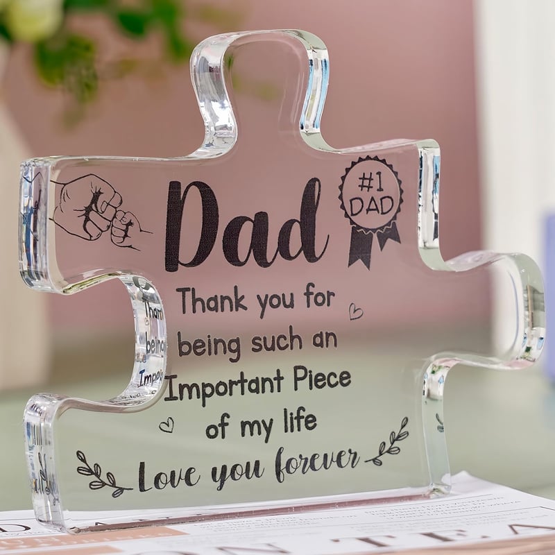 Father's Day Acrylic Puzzle Piece Plaque Gift for Dad