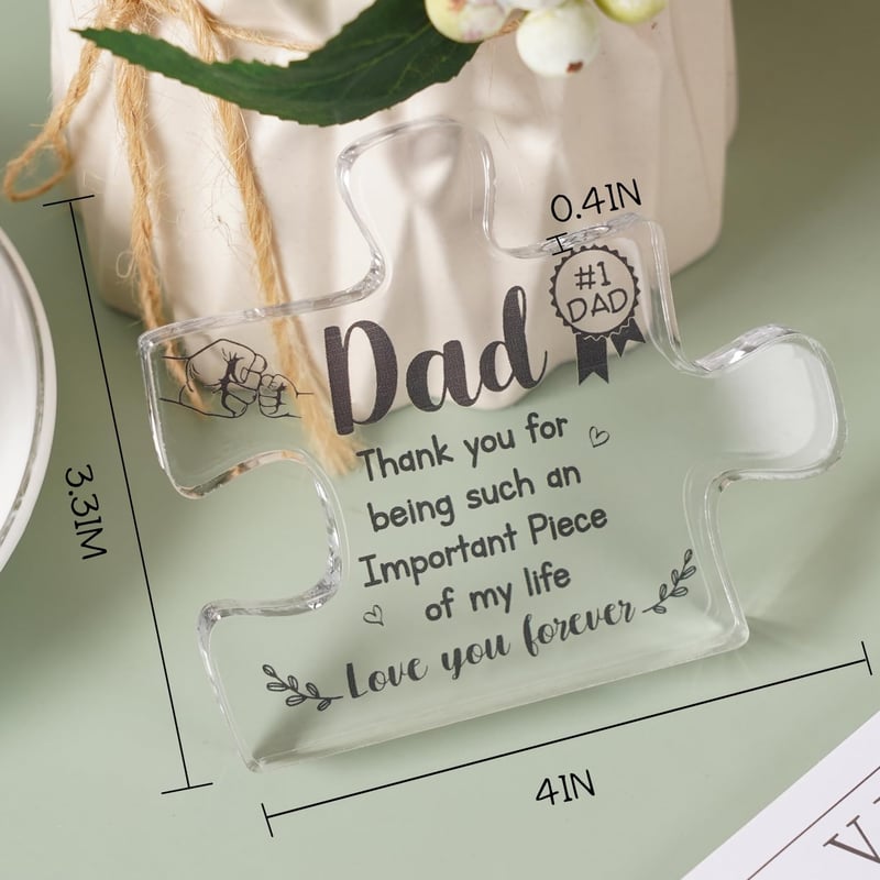 Father's Day Acrylic Puzzle Piece Plaque Gift for Dad