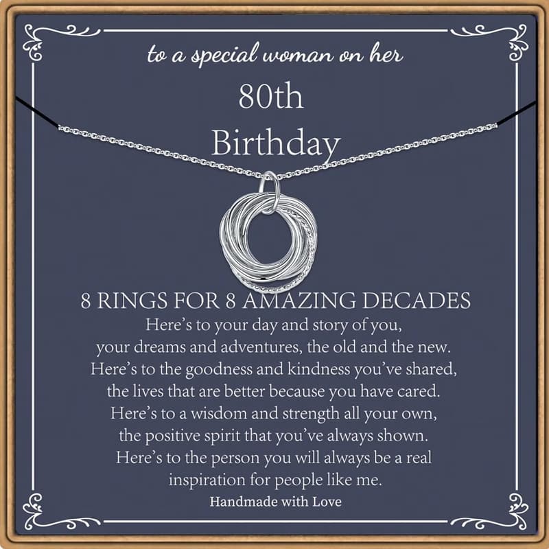 Sterling Silver Circular Necklace for Women's Milestone Birthdays