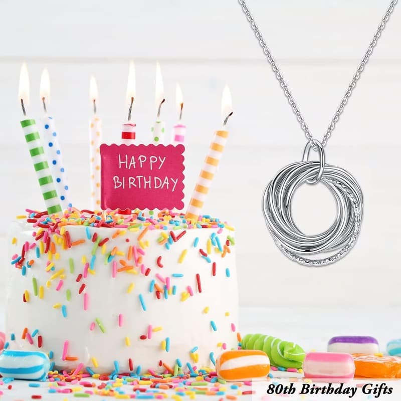 Sterling Silver Circular Necklace for Women's Milestone Birthdays
