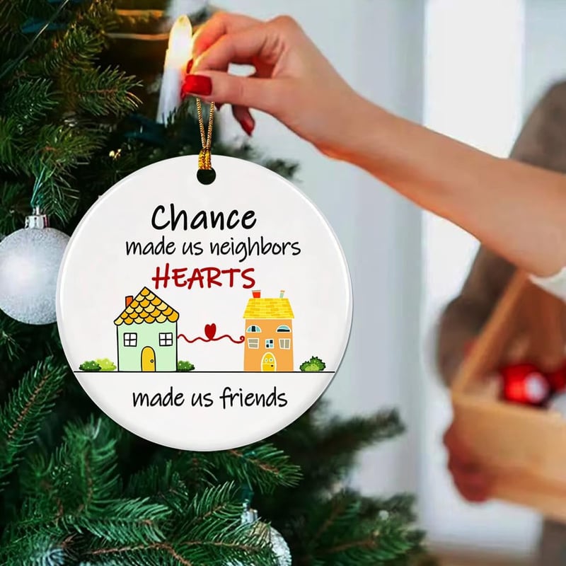 2025 Neighbor Christmas Ornament - Ceramic Gift Idea