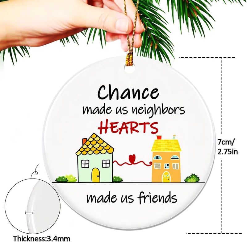 2025 Neighbor Christmas Ornament - Ceramic Gift Idea