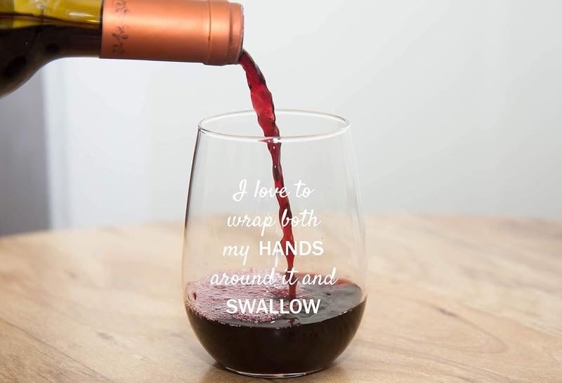 Funny Stemless Wine Glass - Gag Gift for Women