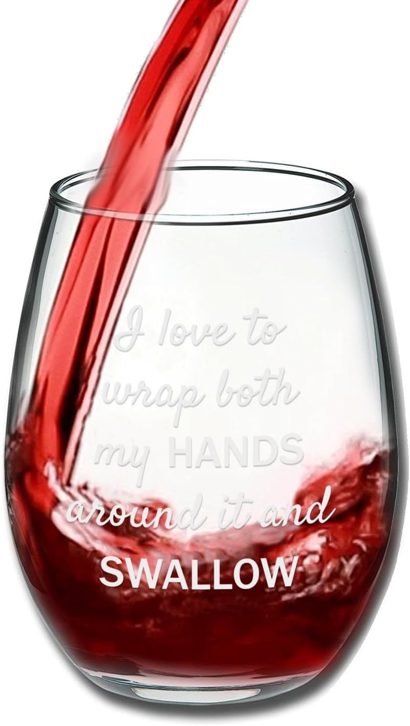 Funny Stemless Wine Glass - Gag Gift for Women