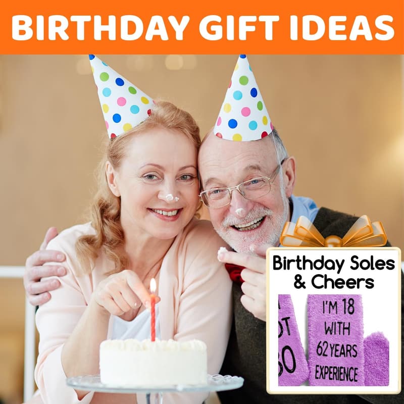 Birthday Socks for Women - Fun Gifts for Ages 75 to 100