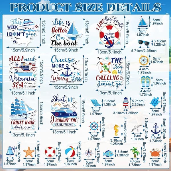 Cruise Door Magnets Set - 27 Pcs Magnetic Décor for Cabin Party