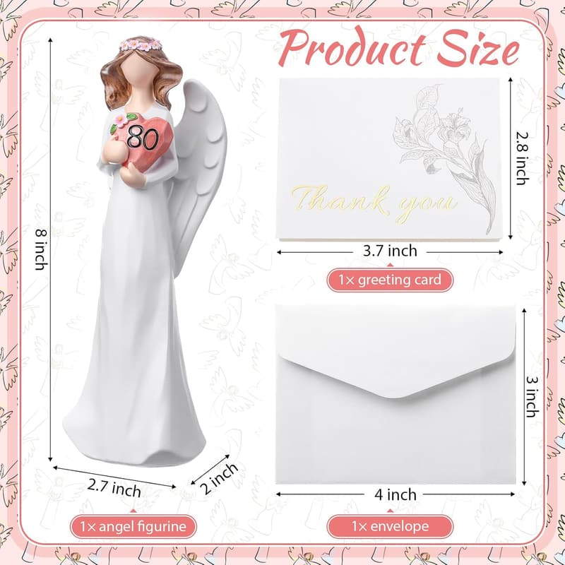80th Birthday Guardian Angel Figurine for Women