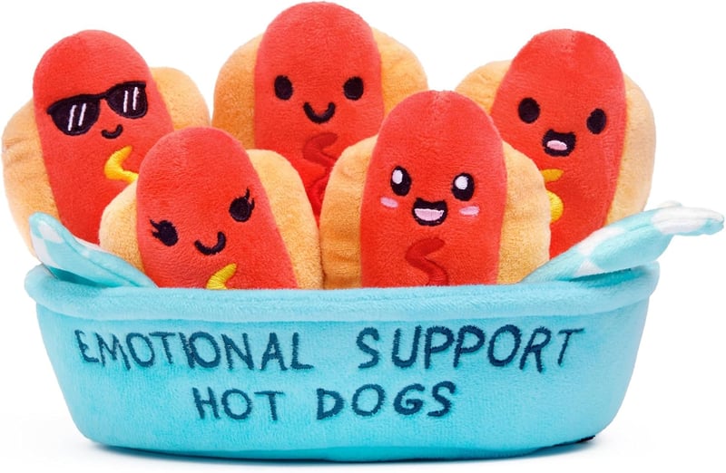 Emotional Support Hot Dogs Plushies – Funny Gift for All Ages