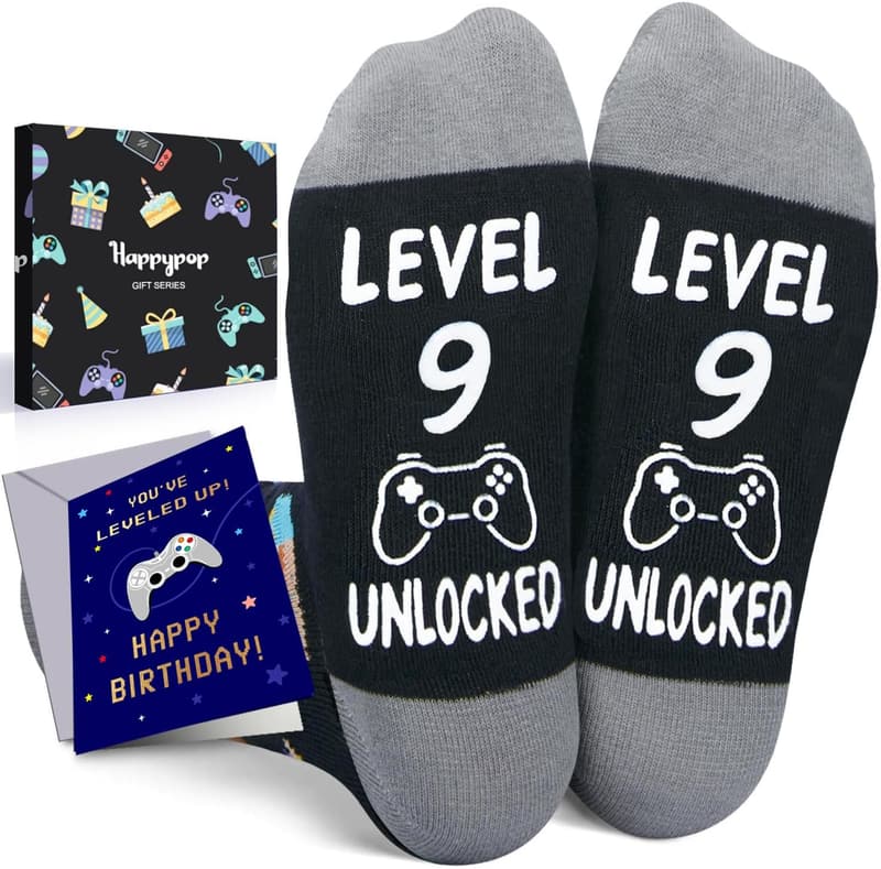 Birthday Socks for Kids 8-12 with Greeting Card
