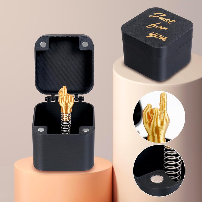 Funny Adult Gag Gift Box - Middle Finger Prank (2 Pack)