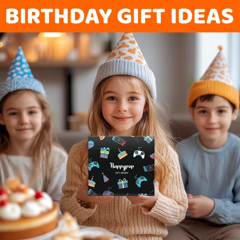Birthday Gift Socks for Kids Ages 7-12 with Greeting Card
