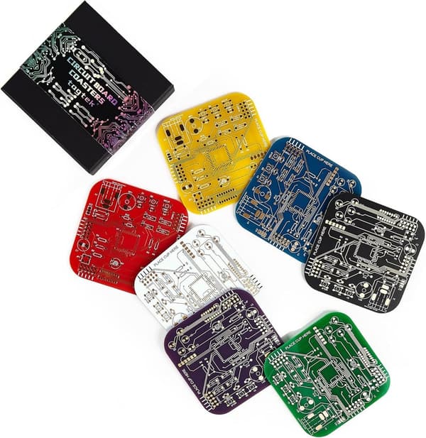 Multi-Color PCB Drink Coasters - Fun Gifts for Gamers