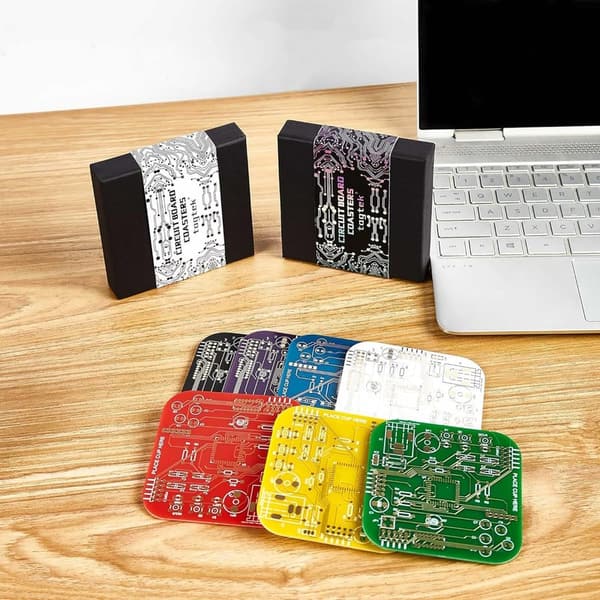 Multi-Color PCB Drink Coasters - Fun Gifts for Gamers