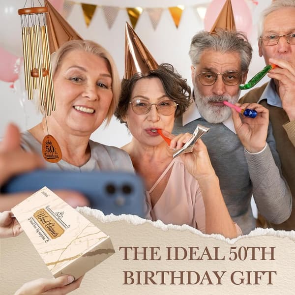 50th Birthday Wind Chimes Gift for Women & Friends
