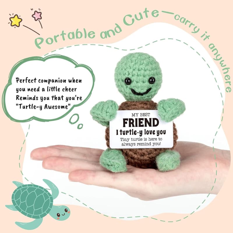Handmade Crochet Turtle Friendship Gift for Women & Men