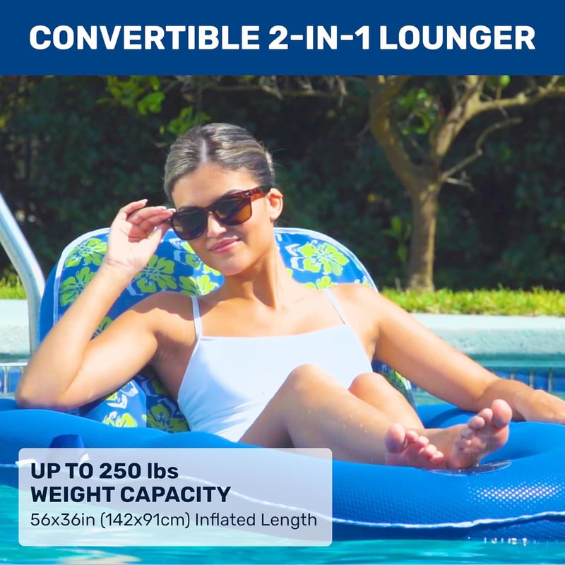 Ultimate 2-in-1 Inflatable Pool Float with Adjustable Backrest