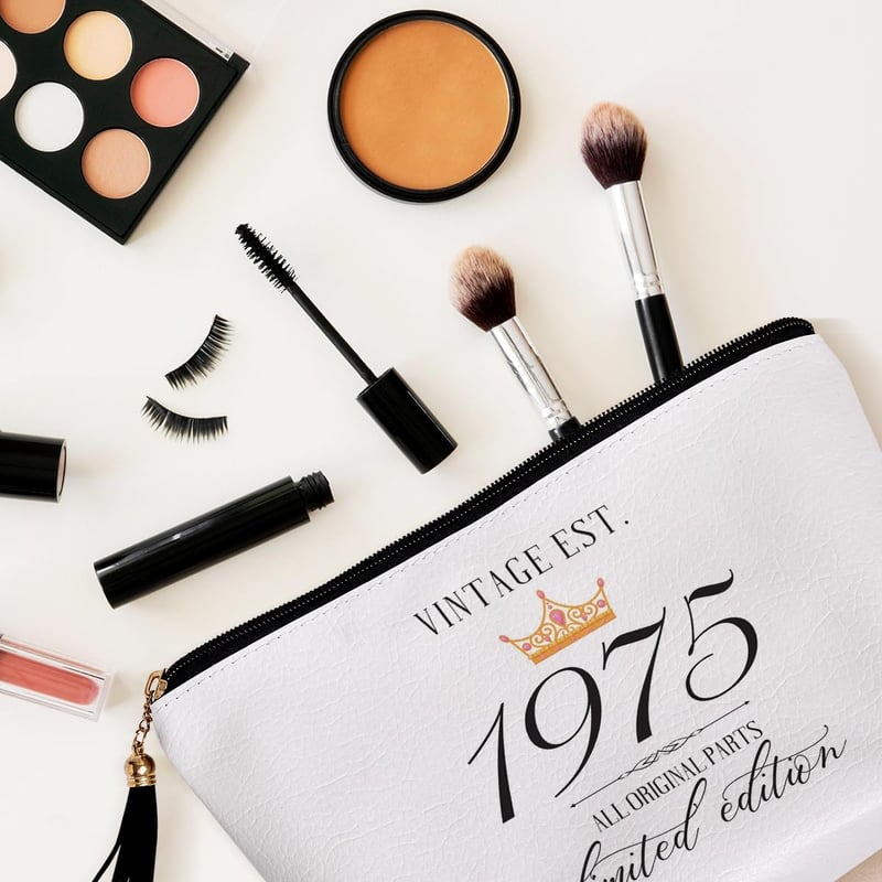 50th Birthday Gift: Vintage Makeup Bag for Women