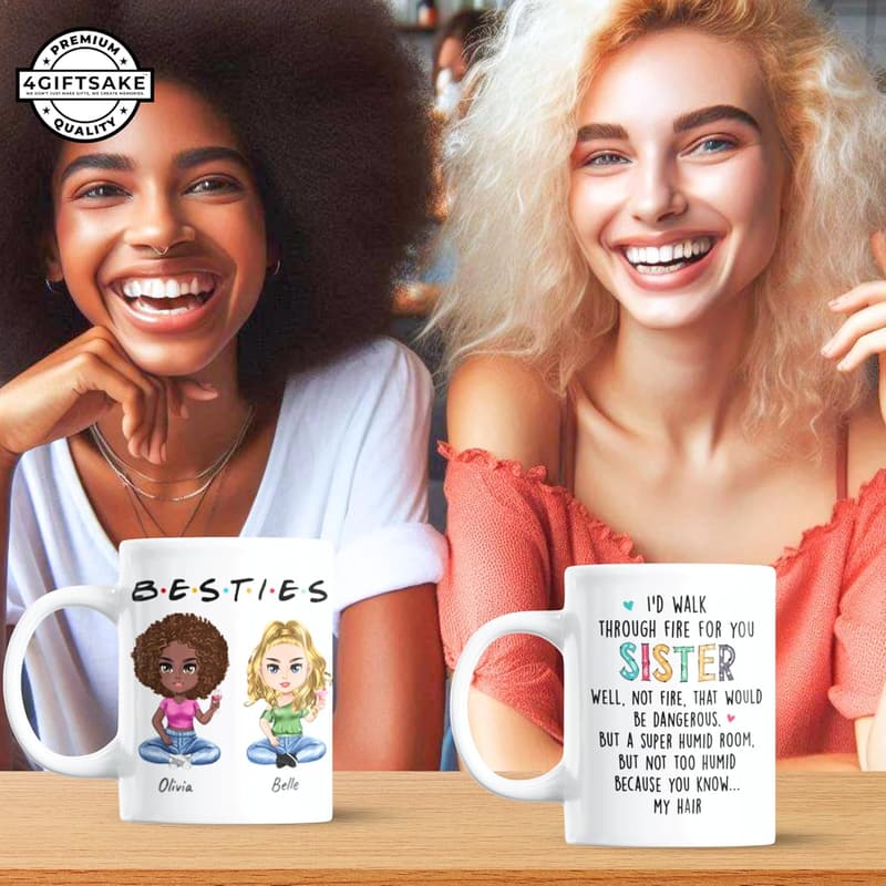 Personalized Best Friends Mug – Custom Tea/Coffee Cup Gift