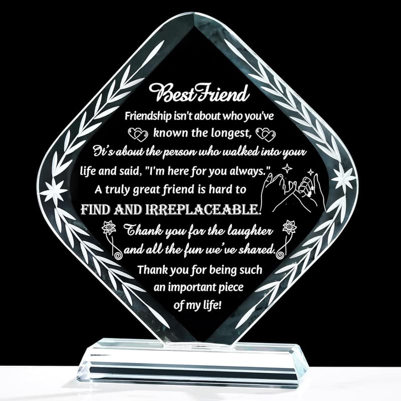 Best Friend Birthday Crystal Plaque Keepsake for Women