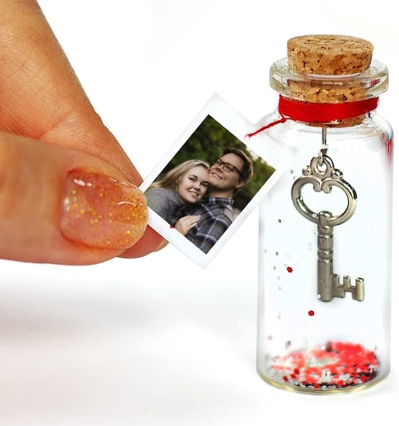 Romantic Message in a Bottle Gift for Couples with Custom Card