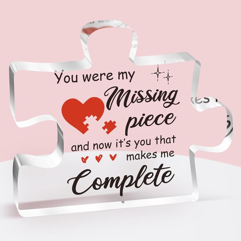 Romantic Acrylic Puzzle Piece Gift for Girlfriend's Birthday