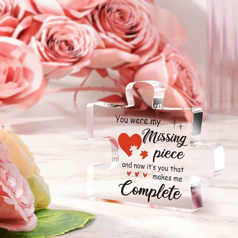 Romantic Acrylic Puzzle Piece Gift for Girlfriend's Birthday