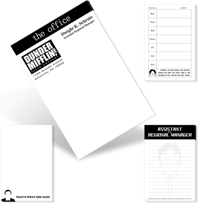 The Office Quote Notepad Set - 4PCS Funny Gifts for Fans