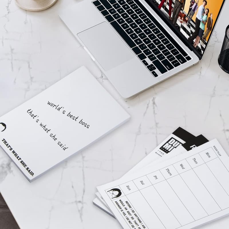 The Office Quote Notepad Set - 4PCS Funny Gifts for Fans