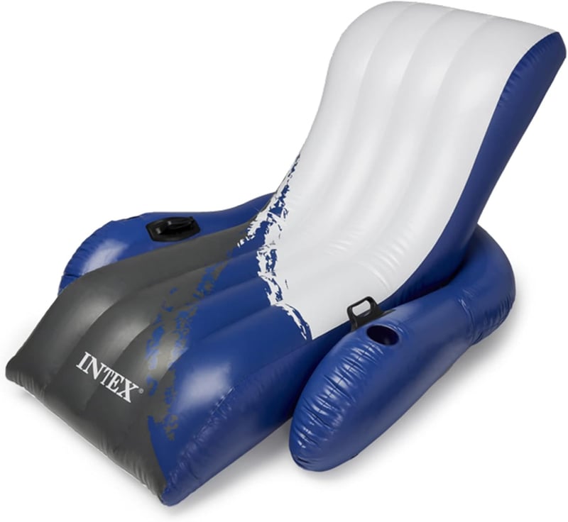 Inflatable Lounge Pool Recliner Chair with Cup Holders