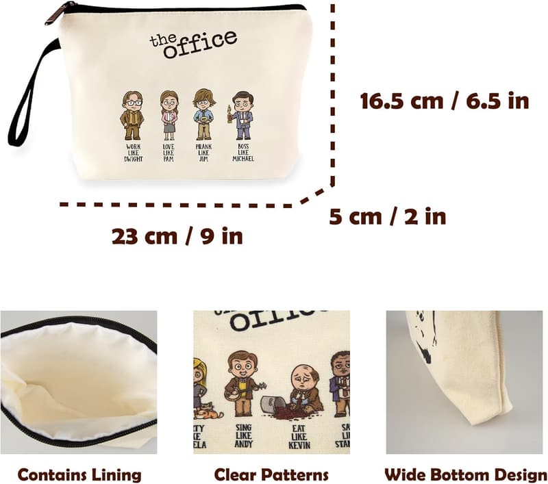 The Office Reusable Canvas Tote Bag with Wide Base