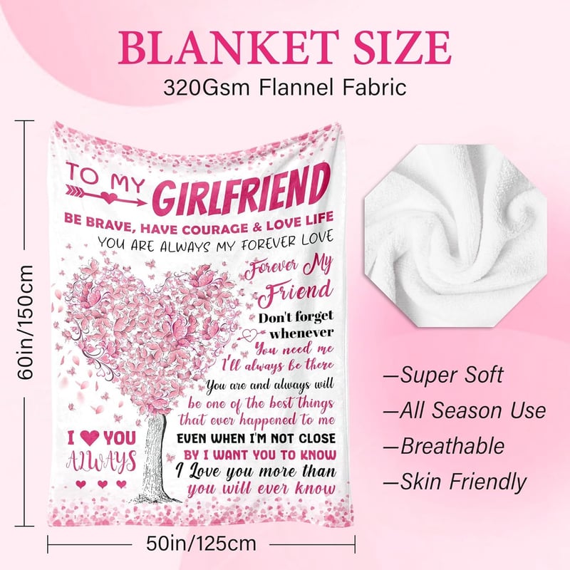 Romantic Throw Blanket for Girlfriend - 50