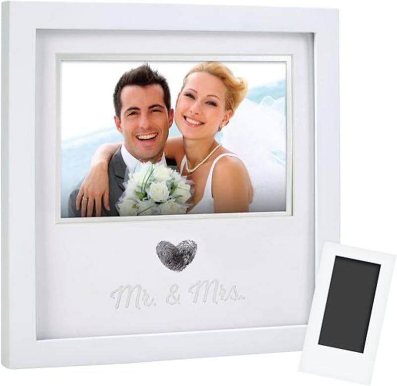 Wedding Keepsake Heart Thumbprint Photo Frame with Ink Kit