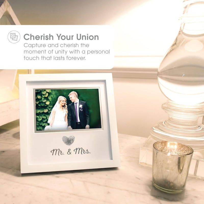 Wedding Keepsake Heart Thumbprint Photo Frame with Ink Kit