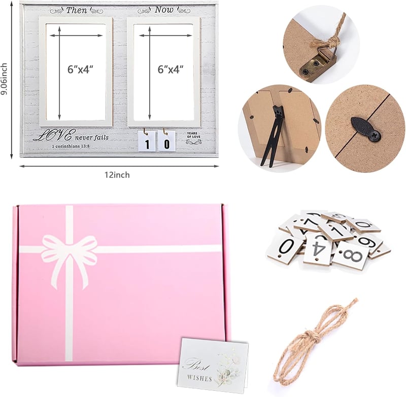 Anniversary Picture Frame for Couples, 1-99 Years