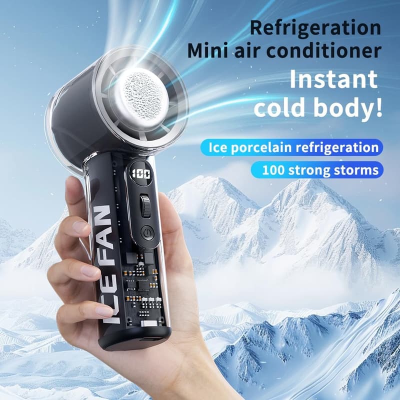 USB Rechargeable Handheld Cooling Fan - Black