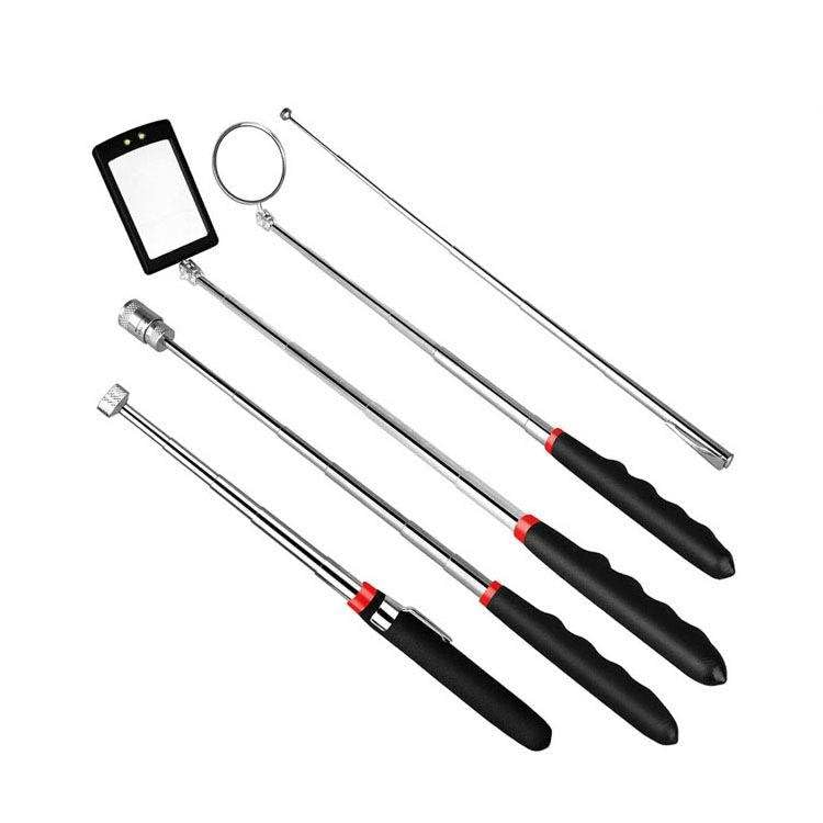 Lighted Inspection Mirror & Magnetic Pick-Up Tool Set – 5 Pieces