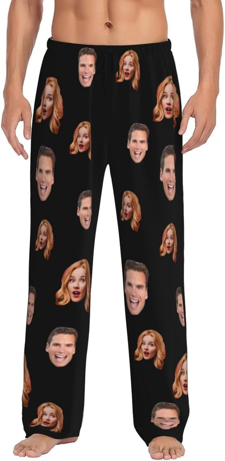 Custom Funny Pajama Pants for Men with Photo/Text