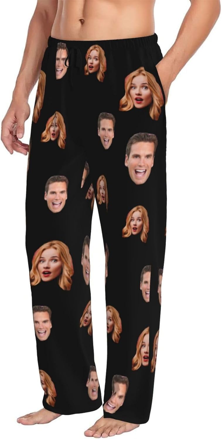 Custom Funny Pajama Pants for Men with Photo/Text