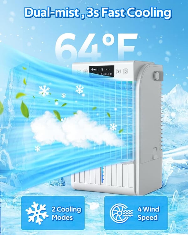 Portable Air Conditioner with 4-in-1 Humidifier & Fan