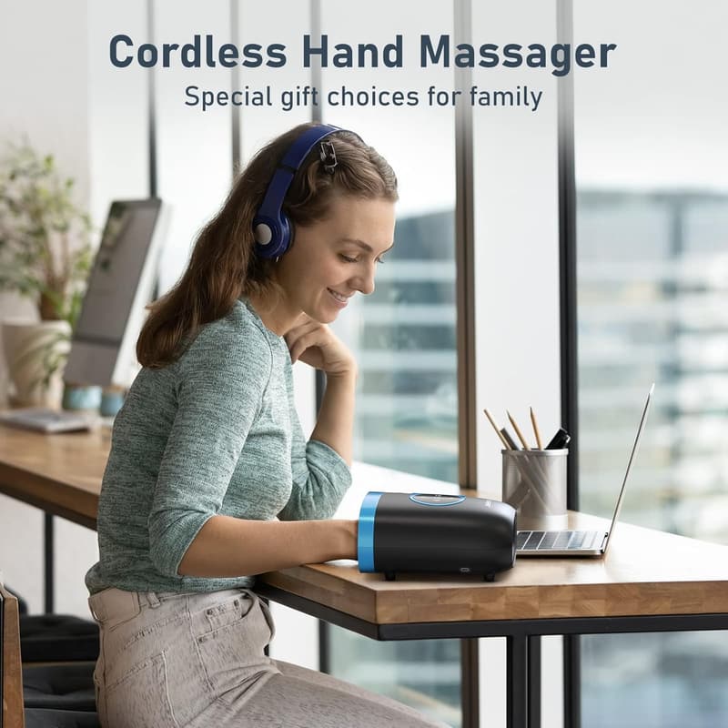 Cordless Hand Massager with Heat & Compression - Pain Relief Gift