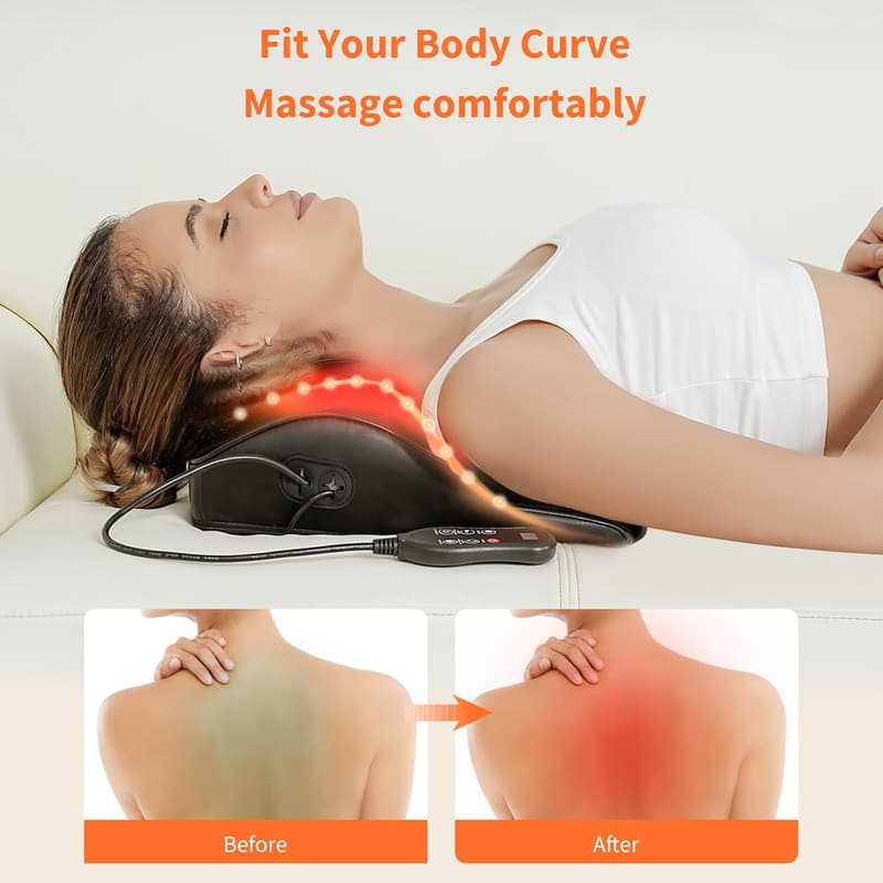 Shiatsu Neck Massager Pillow with Heat - Rechargeable 4D Relief