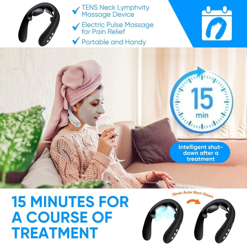 Portable Electric Neck Massager with Heat - Pain Relief Gift for All