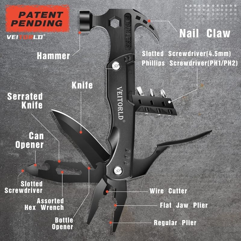 Multi-Tool Hammer – Unique Birthday Gift for Men