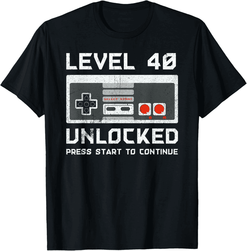 40th Birthday Gamer T-Shirt - Level 40 Unlocked