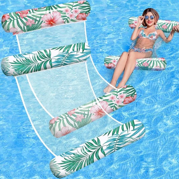 Inflatable Pool Floats for Adults - 4-in-1 Water Hammock (2 Pack)