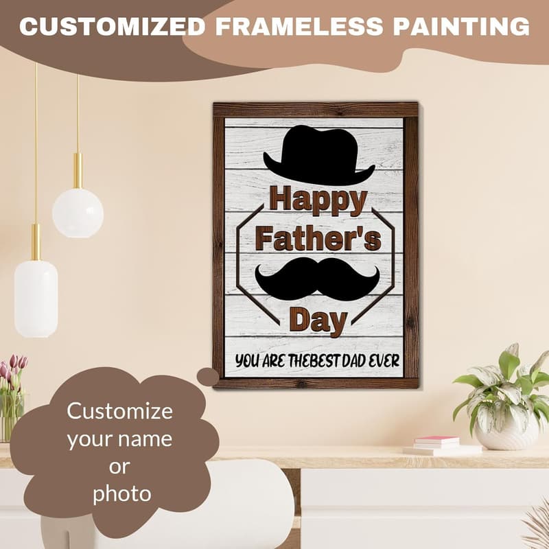 Personalized Rustic Wood Canvas for Father's Day - Custom Wall Art