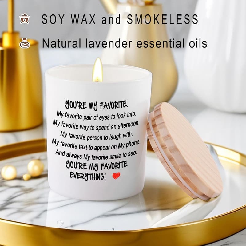 Lavender Scented Soy Candle for Him - Romantic Gift
