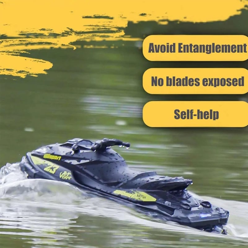 Brushless RC Turbo Jet Boat with LED Light & 2 Batteries
