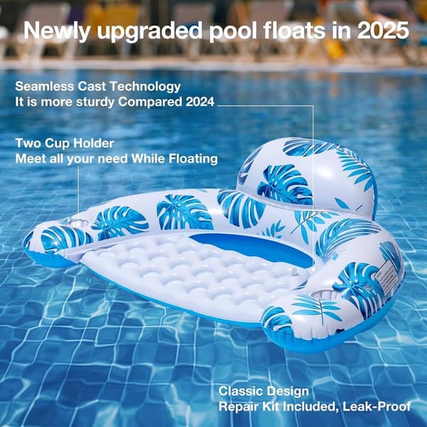 Upgraded Inflatable Pool Float with Cup Holders – Adult Swim Toy
