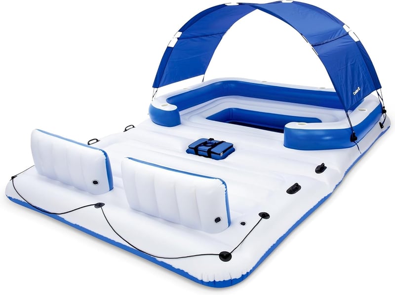 Tropical Breeze Inflatable Party Island for 6 with Sunshade & Cooler